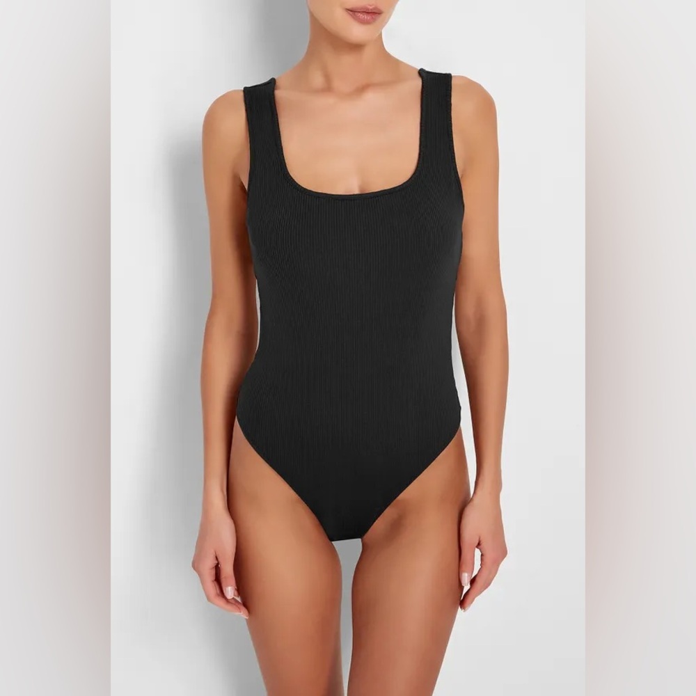 SKIN WORLDWIDE SUPERNATURAL ISOLA BODYSUIT WITH SHELF BRA  Black Sz L